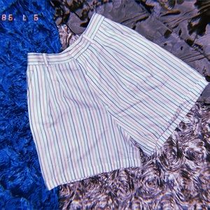 Striped Linen Petite High-Waisted Shorts